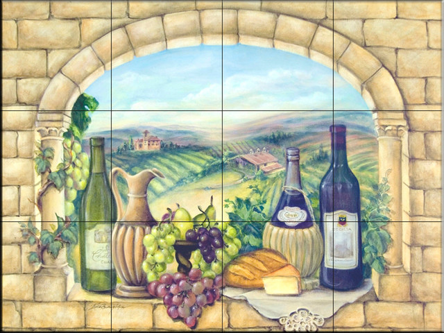 Kitchen Tile Murals For Sale
 Tile Mural Tuscan Wine Kitchen Backsplash Ideas