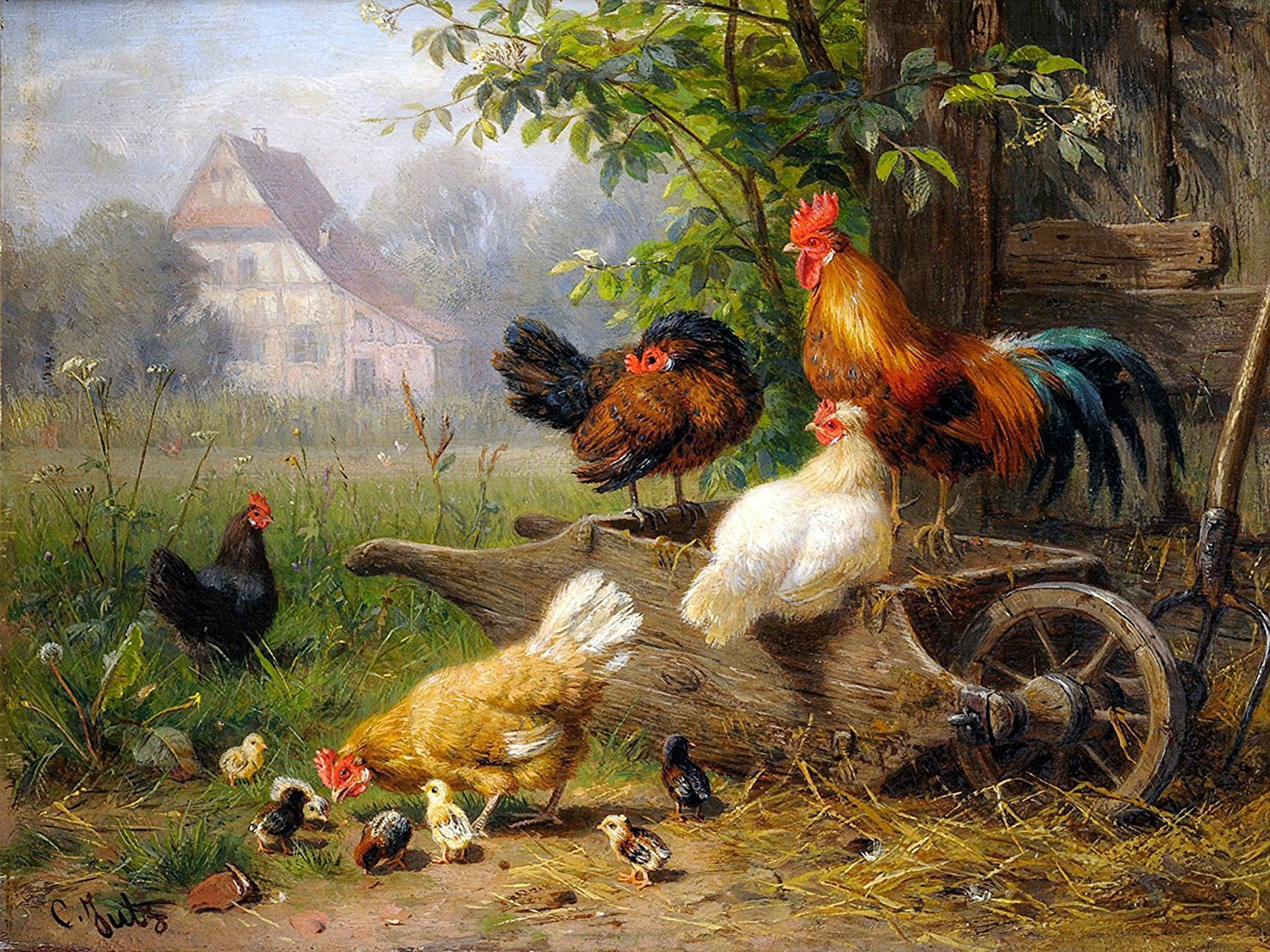 Kitchen Tile Murals For Sale
 Farm rooster chickens by C Jutz Tile Mural Kitchen Wall