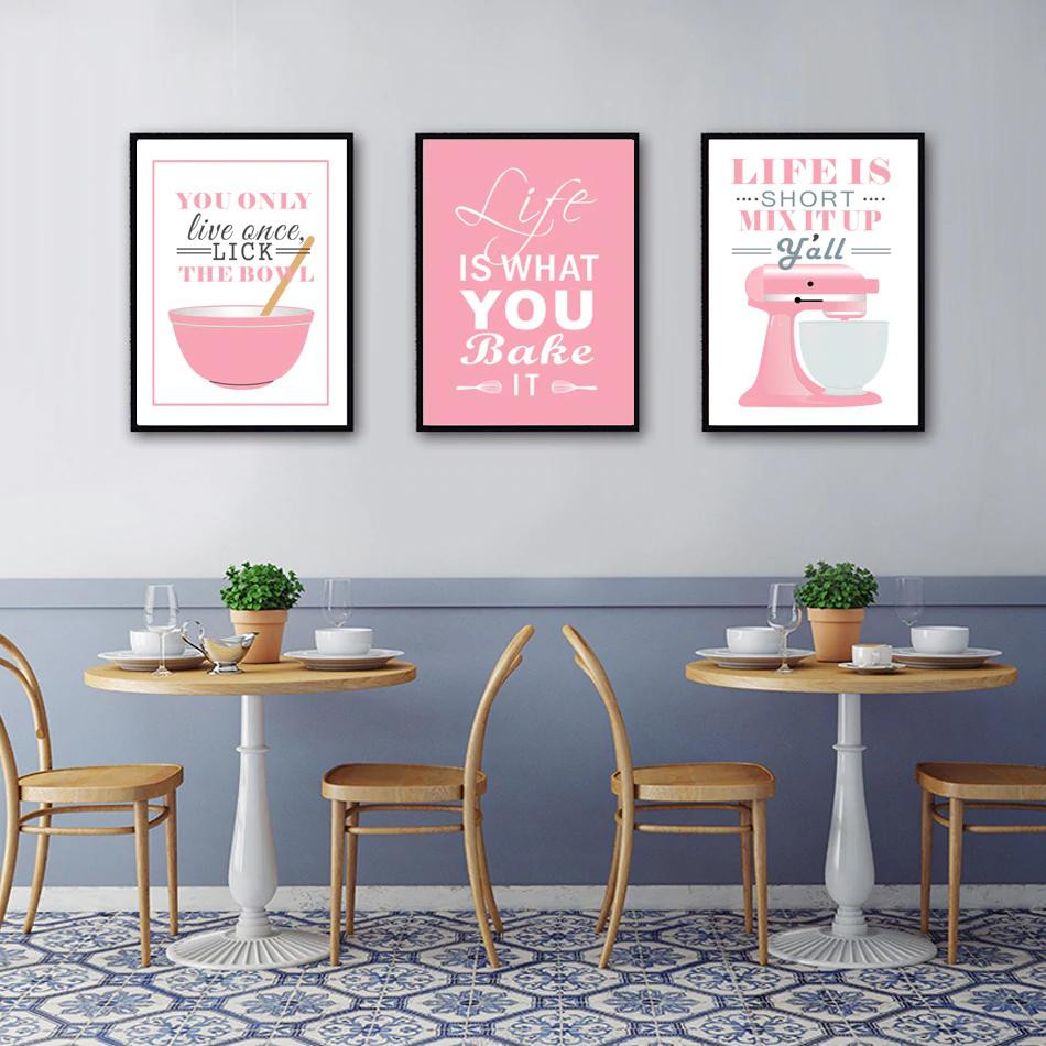 Kitchen Wall Pictures
 Life Is Short Mix It Up Kitchen Wall Art Stylish Nordic