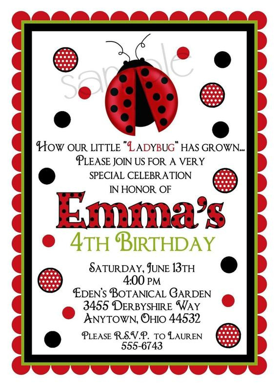 Ladybug Birthday Invitations
 Ladybug invitations Ladybug birthday party Bug invitations