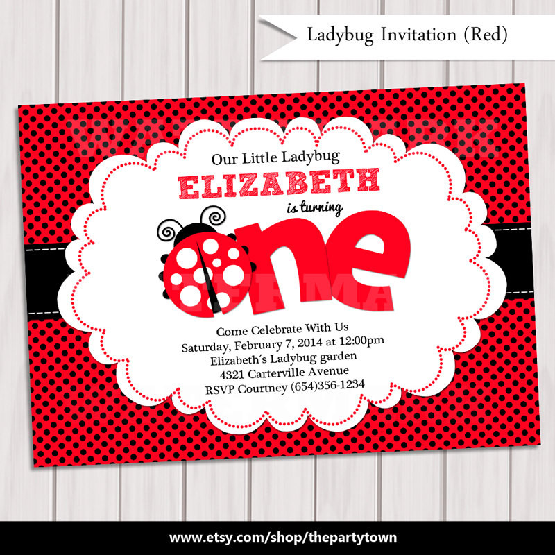 Ladybug Birthday Invitations
 Ladybug Invitation Ladybug Invite Cute Ladybug Invitation