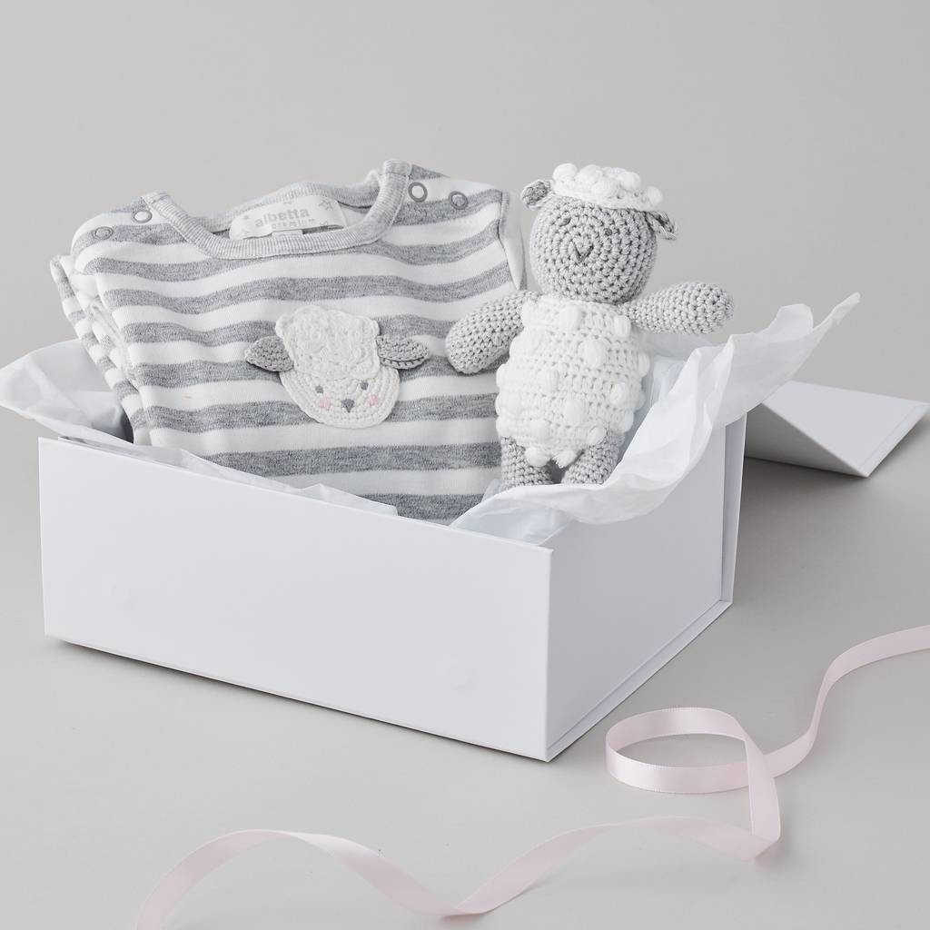 Lamb Baby Gifts
 hand crochet lamb baby t set by albetta