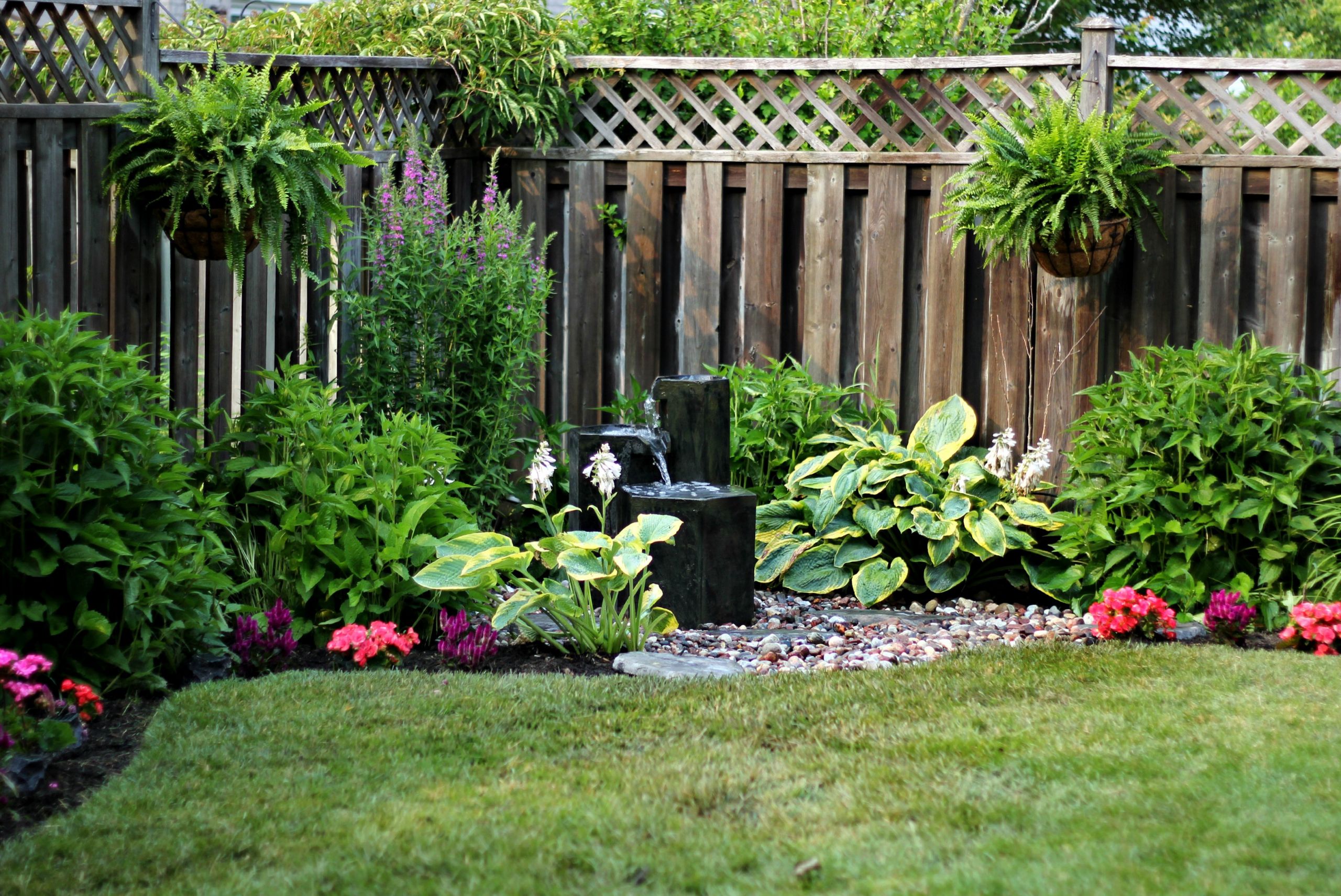 Landscape Around Fountain
 Easy to Install Garden Fountain