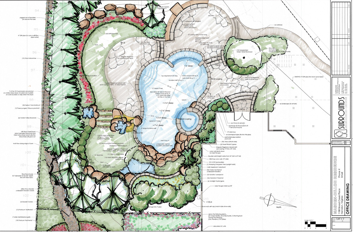 Landscape Design Drawings
 A “Right Sized” Swimming Pool Design In Herndon Virginia