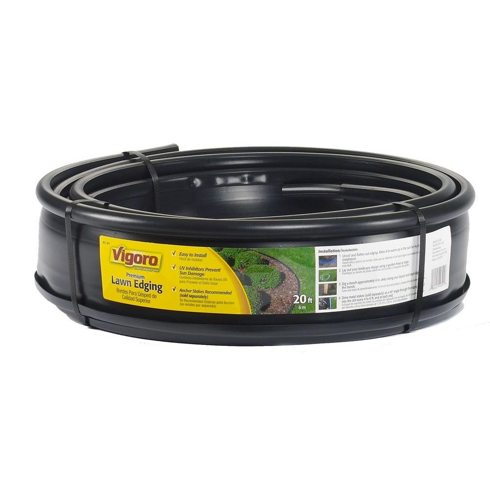 Landscape Edging Home Depot
 Vigoro 20 ft Plastic Lawn Edging VIG 20C The Home Depot