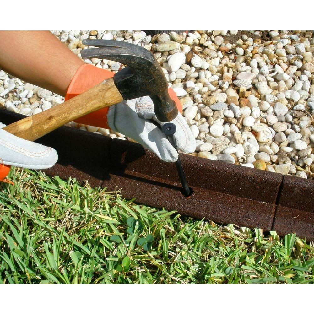 Landscape Edging Home Depot
 EcoBorder 4 ft Brown Rubber Landscape Edging ECOBRD BRN