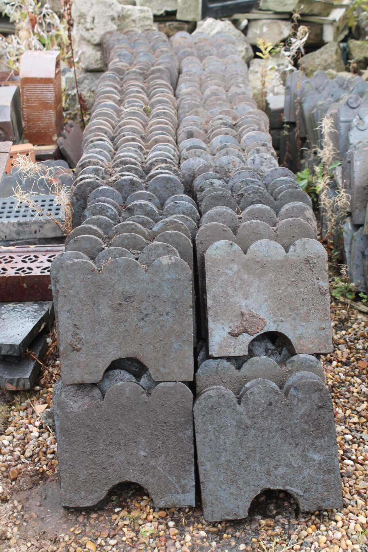 Landscape Edging Stones
 Reclaimed Blue Clay Victorian Garden Edging Tiles 3 Hump