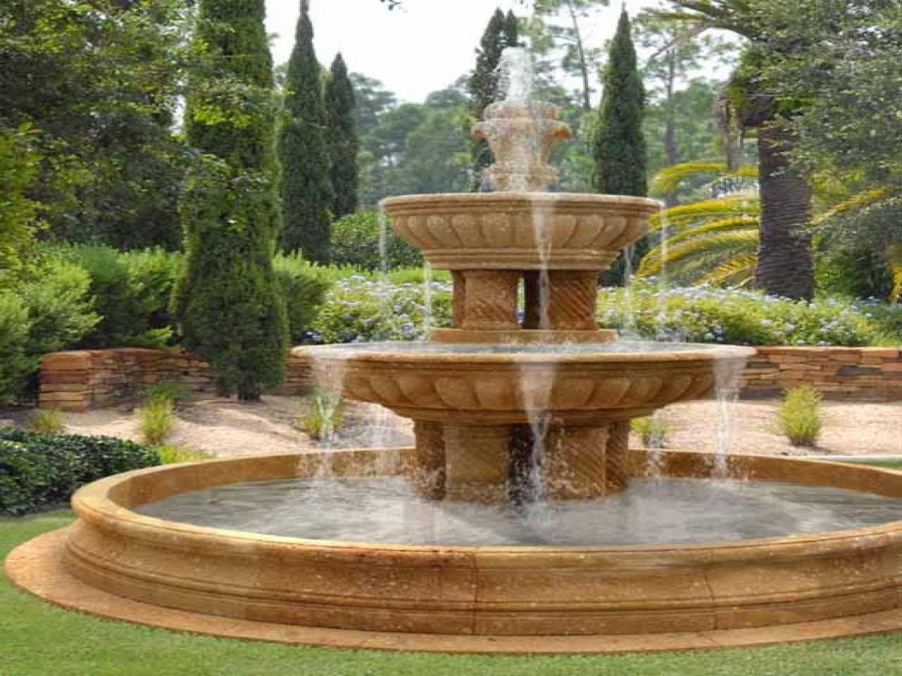 Landscape Fountain Ideas
 Water fountain ideas garden front yard water fountain