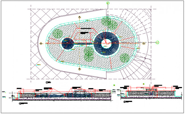 Landscape Fountain Plan
 Garden fountain plan view detail information dwg file