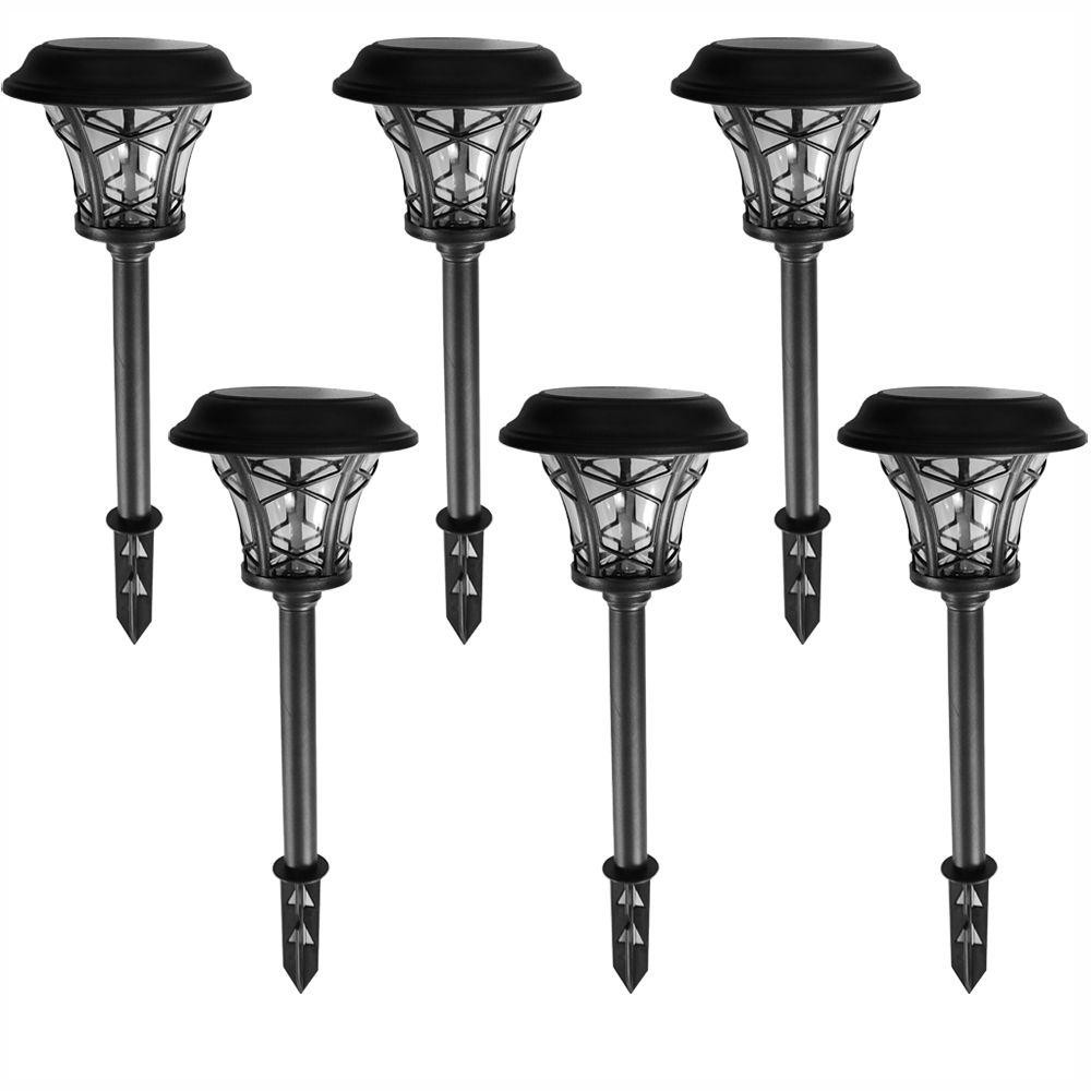 Landscape Lights Home Depot
 Hampton Bay Solar Black Outdoor Integrated LED Landscape