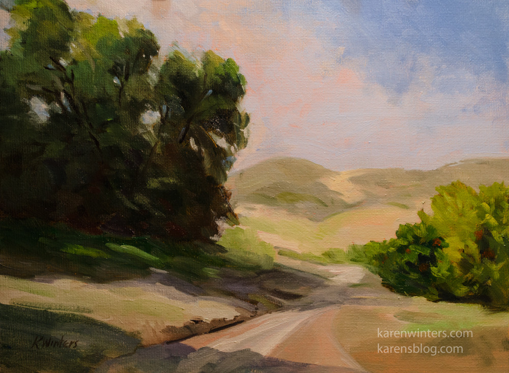 Landscape Oil Paintings
 California landscape oak impressionist hills oil painting