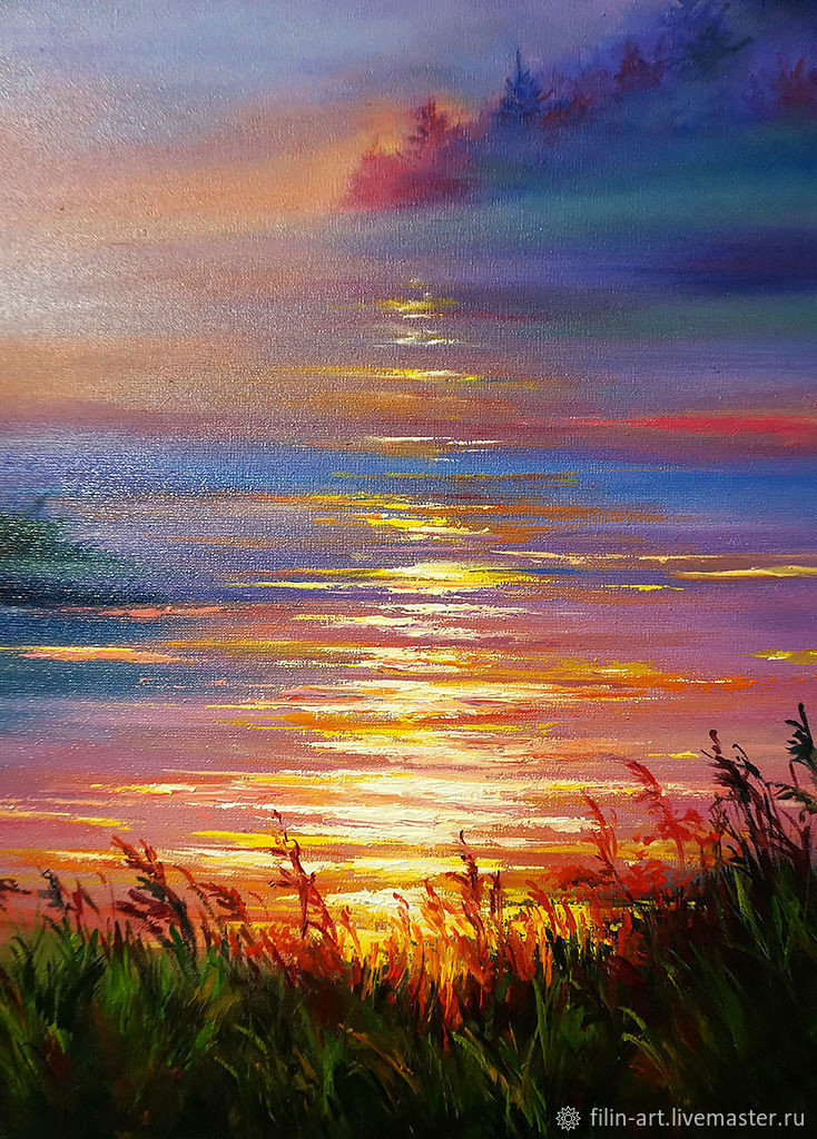 Landscape Paintings On Canvas
 Landscape Oil Painting on canvas "Sunset in the Fog