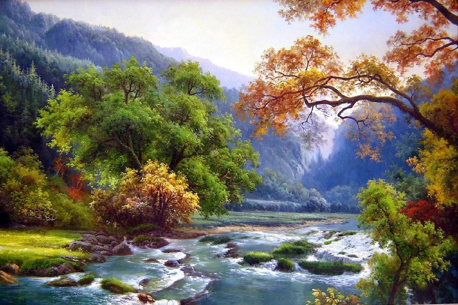 Landscape Paintings On Canvas
 Landscape Canvas Prints Realistic Oil Painting Picture