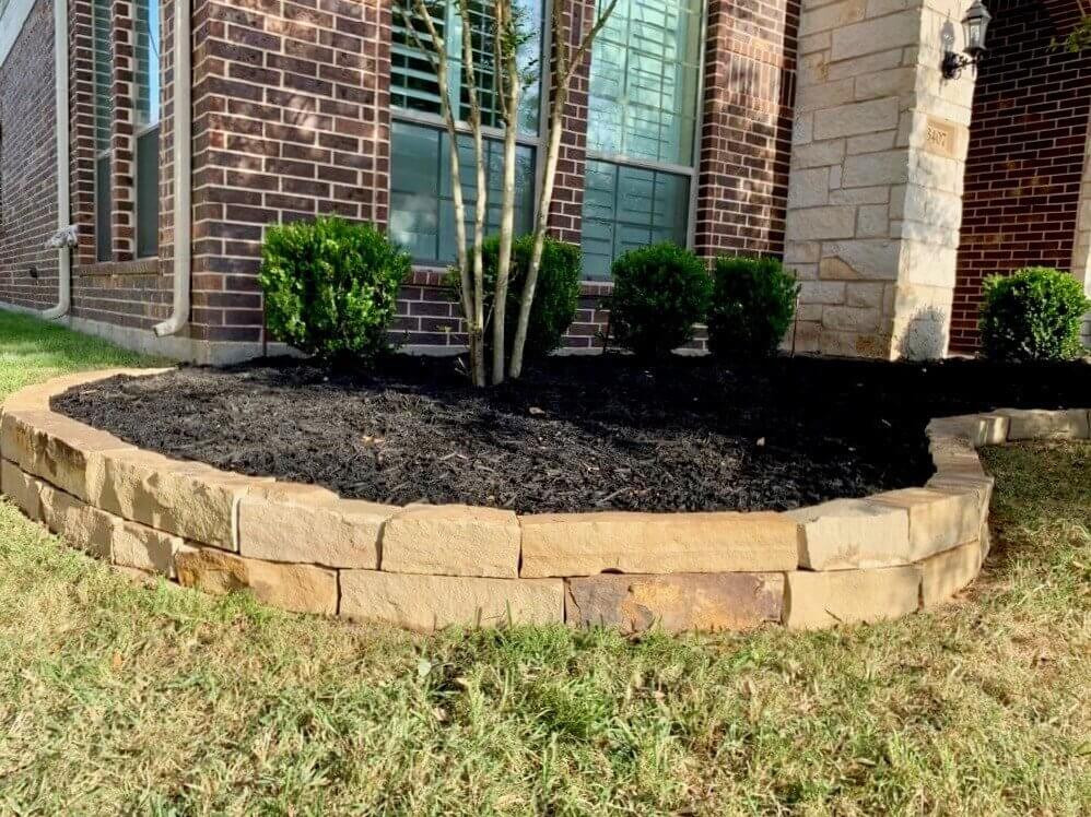 Landscape Stone Edging
 Chopped Stone Sandstone Natural Houston Texas Garden