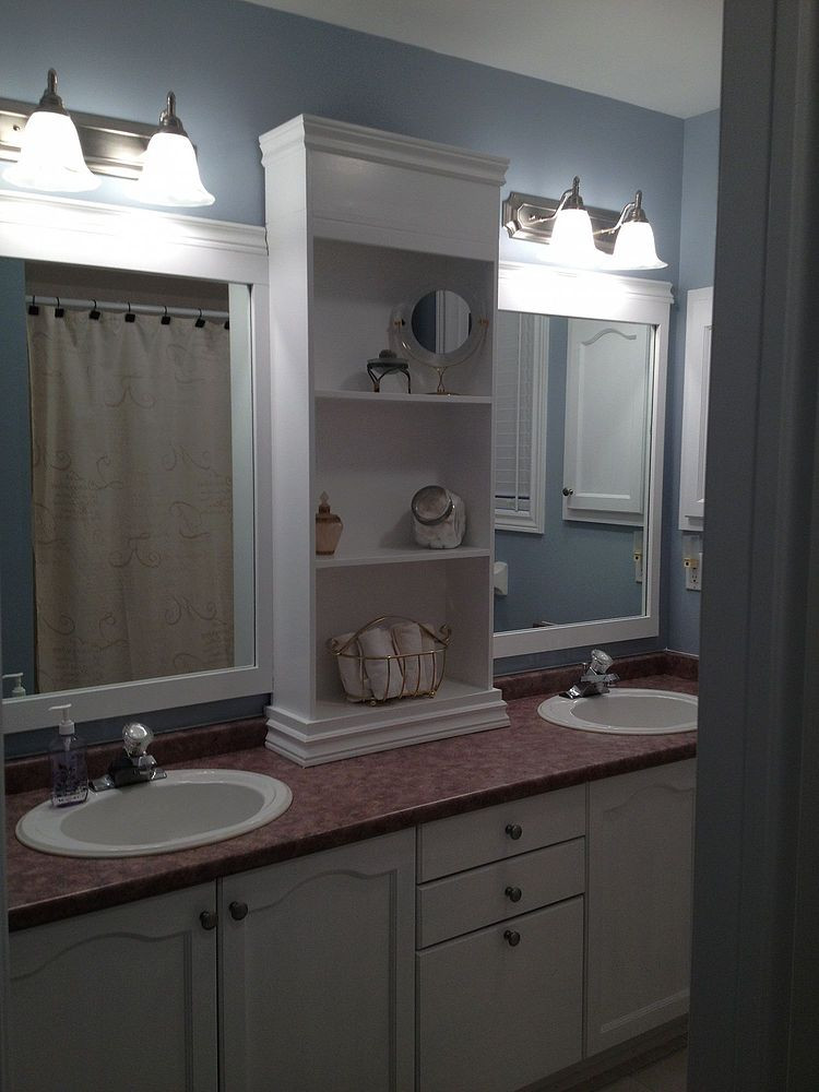 Large Bathroom Mirror
 Bathroom Mirror redo to double framed mirrors and