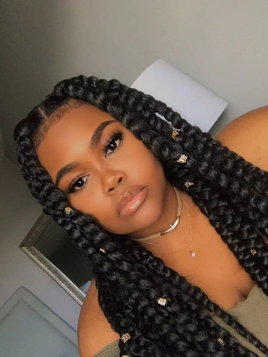 Large Box Braids Hairstyles
 Latest big box braids hairstyles Tuko