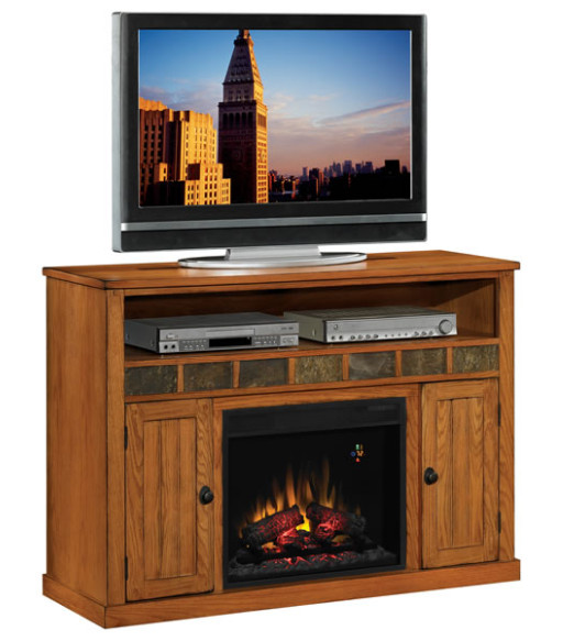 Large Electric Fireplace Entertainment Center
 52 Sedonia Classic Oak Entertainment Center Electric