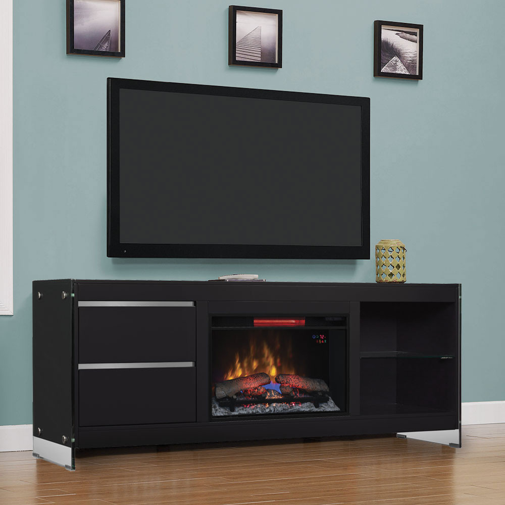 Large Electric Fireplace Entertainment Center
 Biscayne Electric Fireplace Entertainment Center in Black