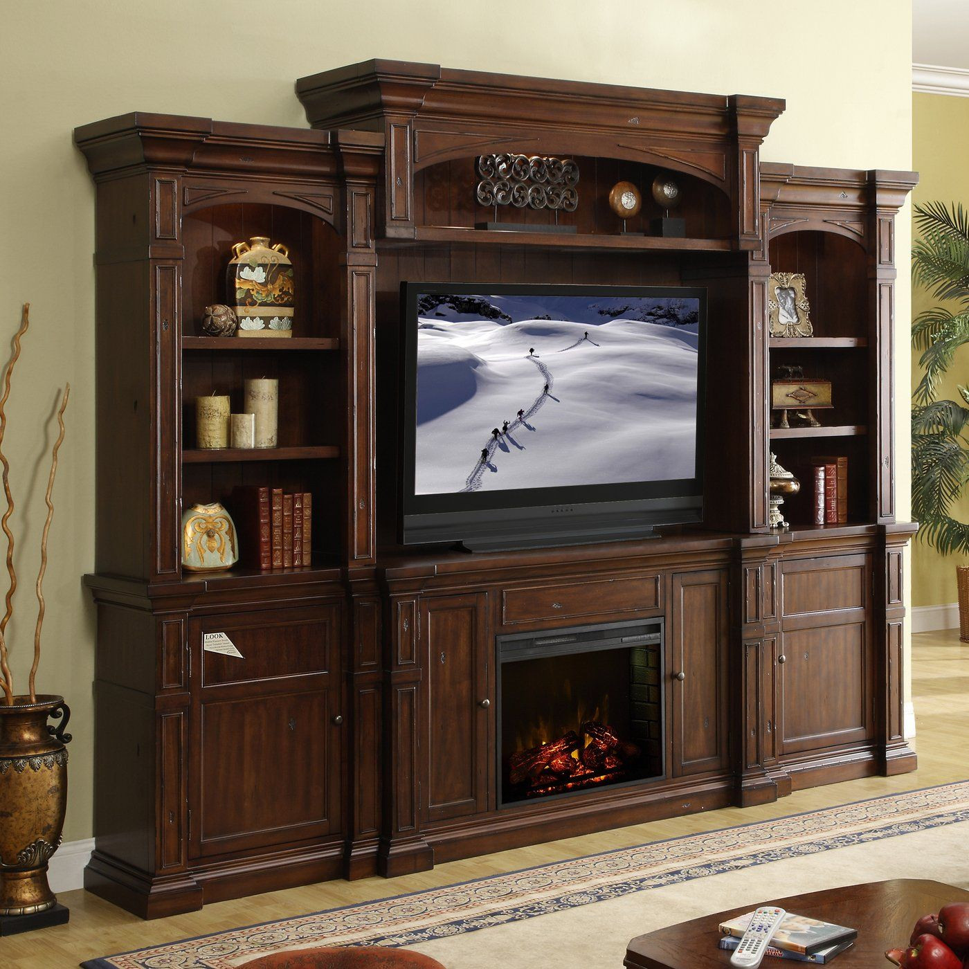 Large Electric Fireplace Entertainment Center
 Legends Furniture 4 piece Berkshire Fireplace