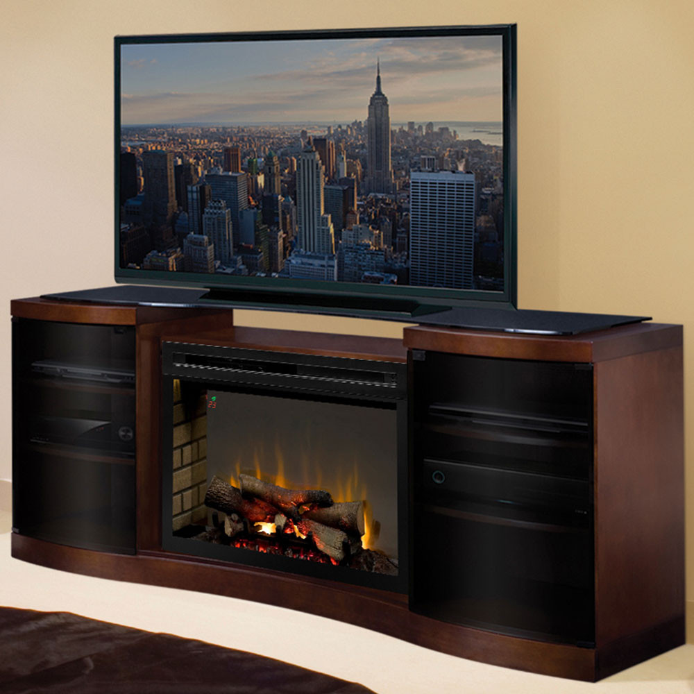 Large Electric Fireplace Entertainment Center
 Acton Walnut Multi Fire XD Electric Fireplace Logs