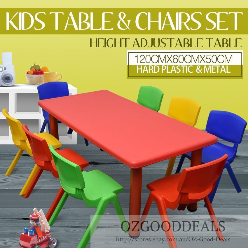 Large Kids Table
 Kids Toddler Children Activity Table and 8 Chair