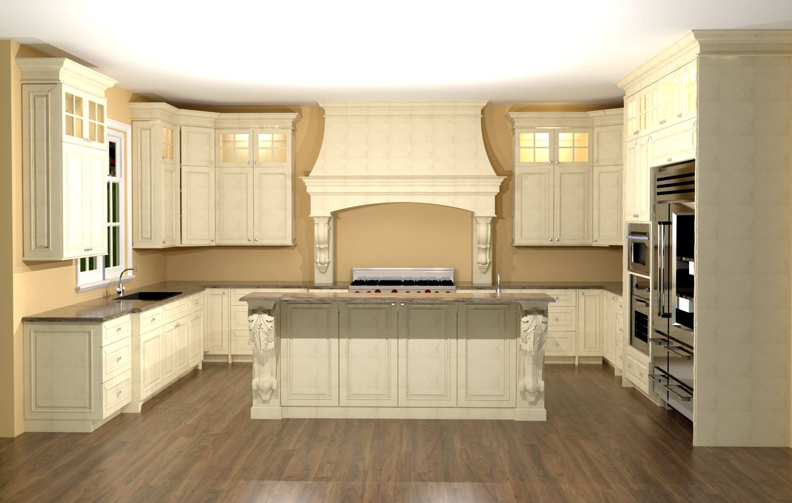 Large Kitchen Cabinets
 kitchen with custom hood Features large Enkeboll