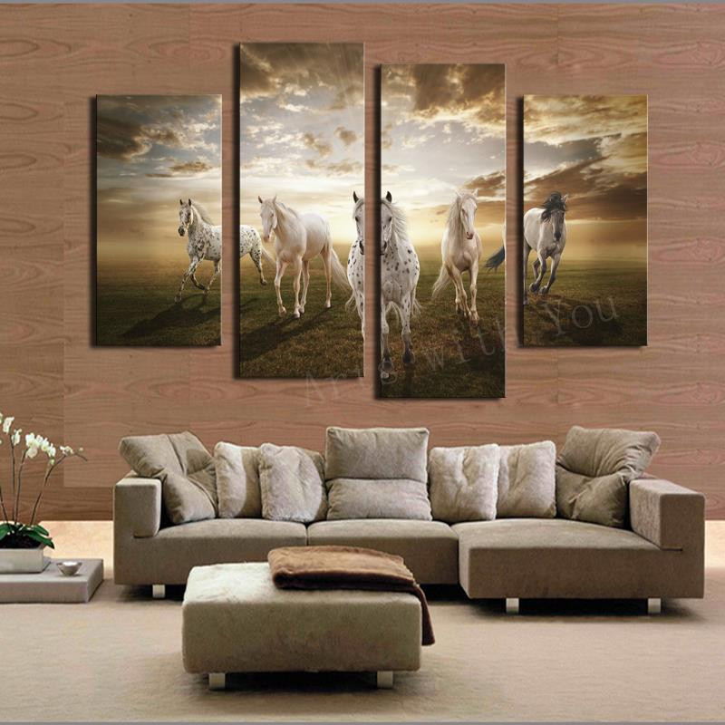 Large Paintings For Living Room
 2017 Real Paintings Unframed Running Horse Hd Home