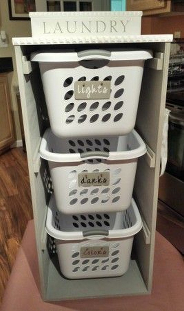 Laundry Organizer DIY
 laundry area by building this easy laundry basket dresser