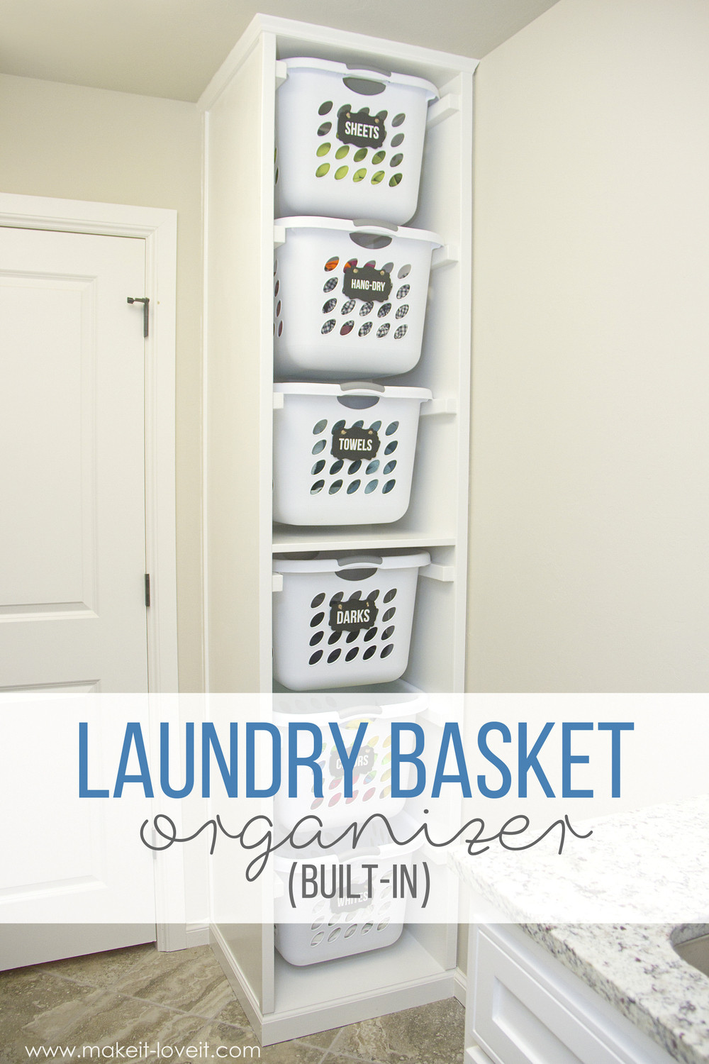 Laundry Organizer DIY
 DIY Laundry Basket Organizer Built In
