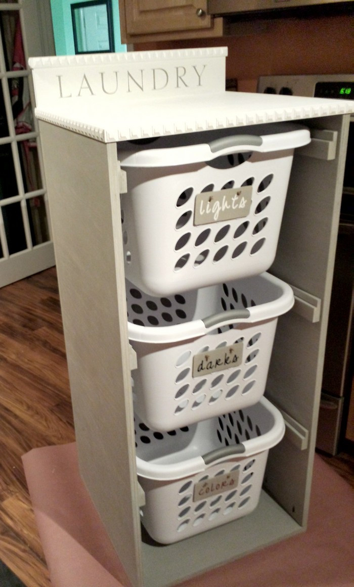 Laundry Organizer DIY
 laundry area by building this easy laundry basket dresser
