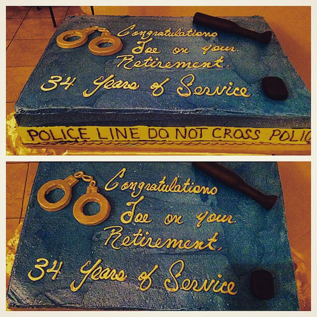 Law Enforcement Retirement Party Ideas
 Here is a cake from a retirement party for a police