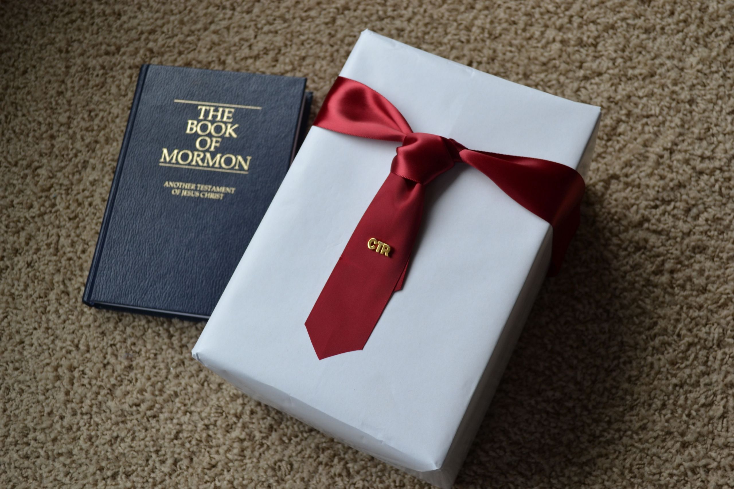 Lds Baptism Gift Ideas For Boys
 LDS first set of scriptures wrapped in white for boy s