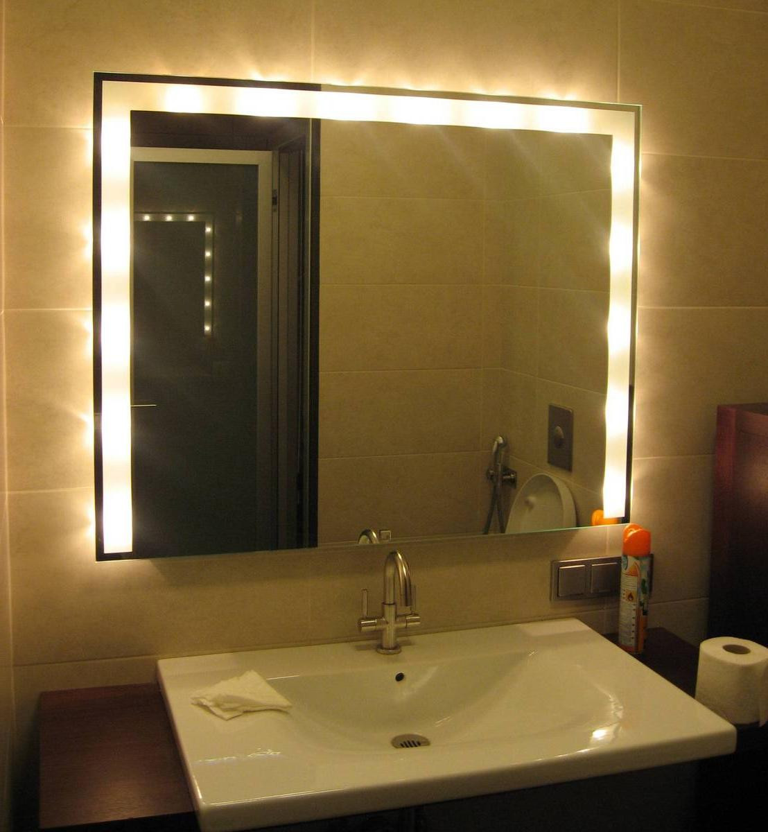 Led Bathroom Light
 amazing bathroom led lighting design behind square mirror