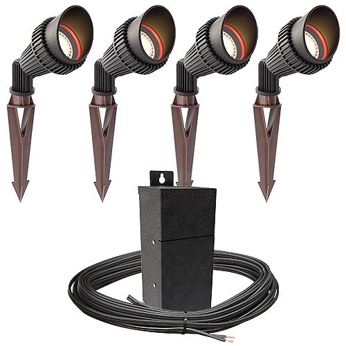 Led Landscape Spot Light
 Outdoor Pro LED landscape lighting 4 spot light kit EMCOD