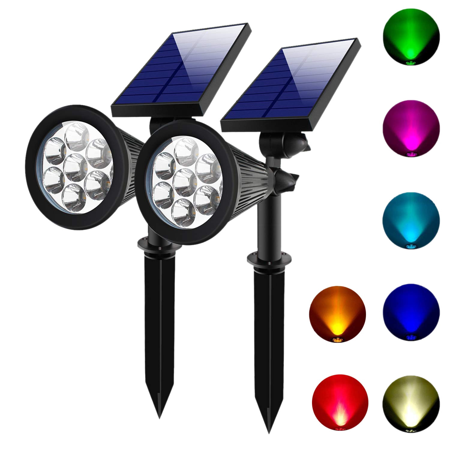 Led Landscape Spotlights
 2 SETS 7 LED Solar Spotlights Outdoor Solar Lights