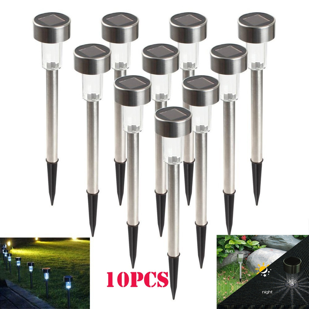 Led Solar Landscape Light
 Stainless Steel Outdoor Solar LED Lights 10 pcs