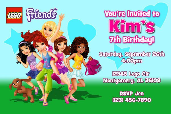 Lego Friends Birthday Invitations
 Lego Friends Birthday Invitations