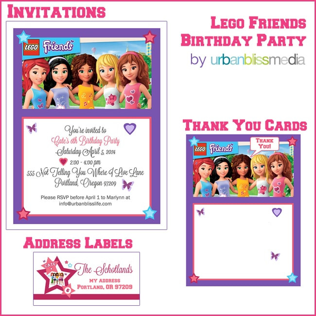 Lego Friends Birthday Invitations
 LegoFriendsBirthdayPartyInviteThankYouCard