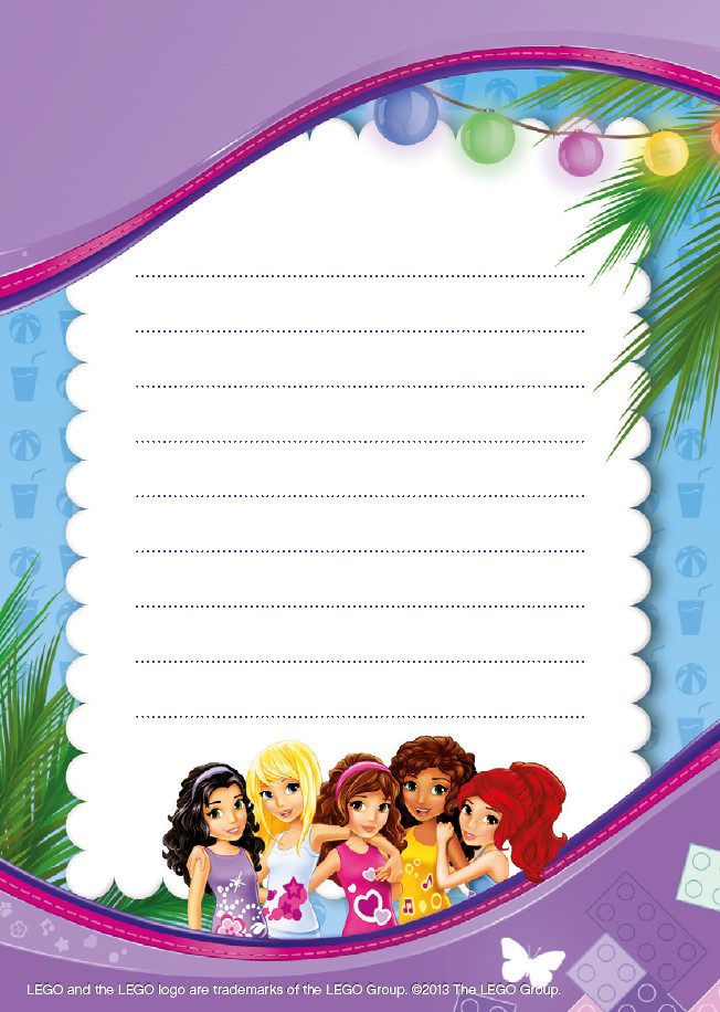 Lego Friends Birthday Invitations
 