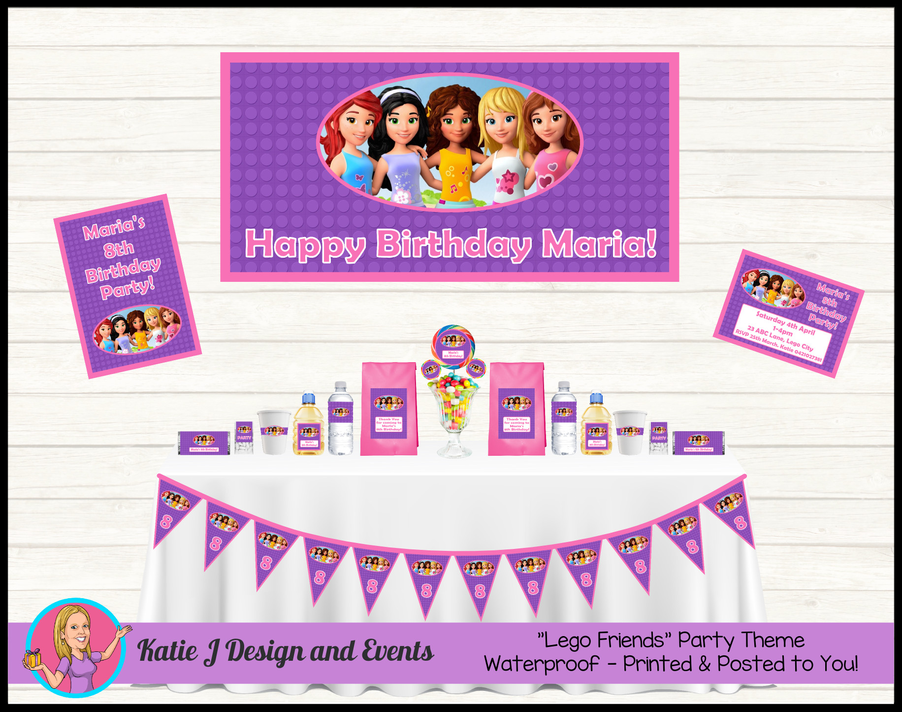 Lego Friends Birthday Party Supplies
 Personalised Girls LEGO FRIENDS Party Decorations Supplies