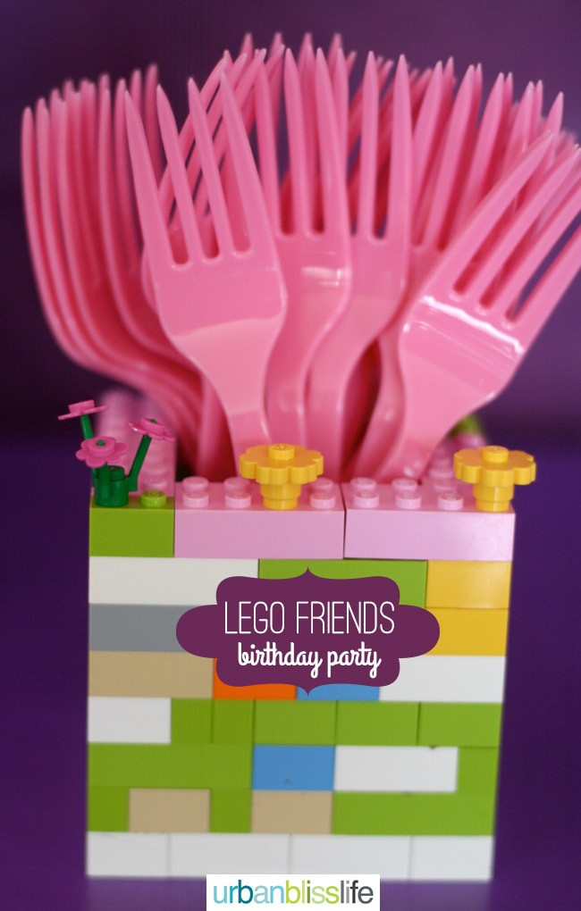 Lego Friends Birthday Party Supplies
 LEGO Friends Birthday Party Lego Utensil Holder Urban