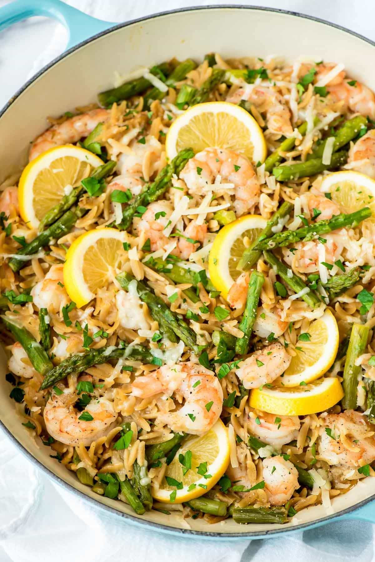 Lemon Pasta With Shrimp
 Lemon Shrimp Pasta with Orzo and Asparagus