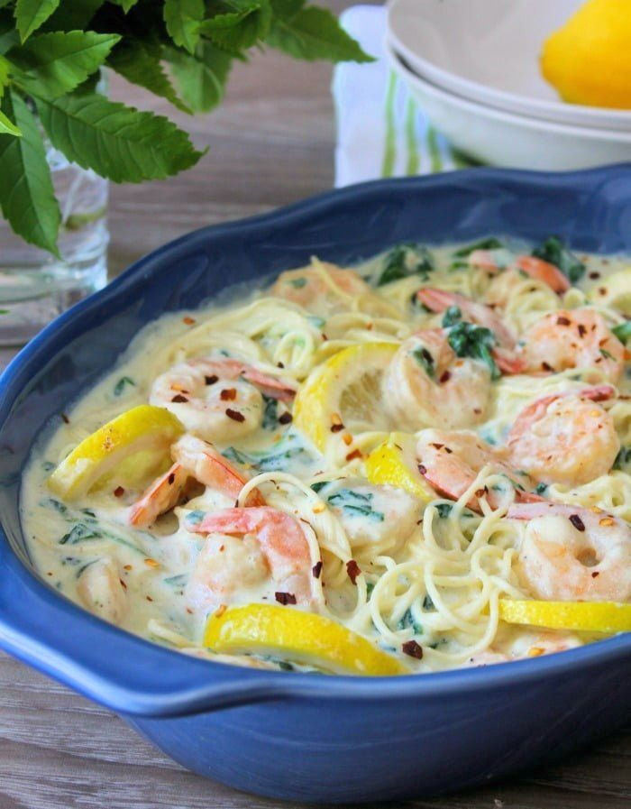 Lemon Pasta With Shrimp
 Lemon Ricotta Pasta with Shrimp