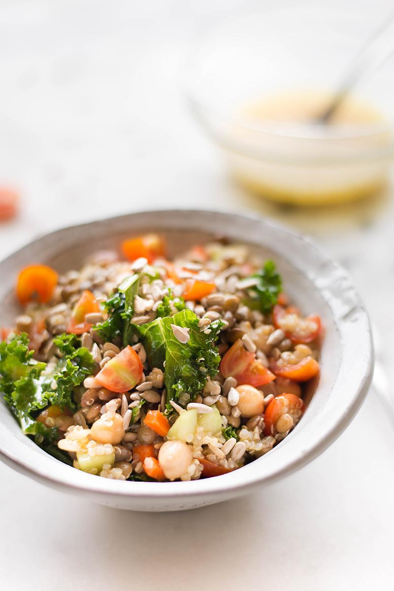 Lentil Quinoa Salad
 Quinoa Lentil Salad with Lemon Vinaigrette • A Sweet Pea Chef