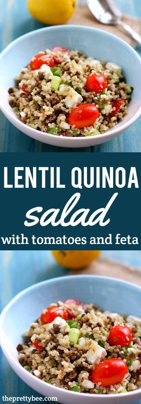 Lentil Quinoa Salad
 Lentil Quinoa Salad with Feta Cheese The Pretty Bee