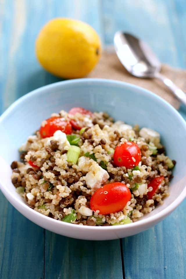 Lentil Quinoa Salad
 Lentil Quinoa Salad with Feta Cheese The Pretty Bee