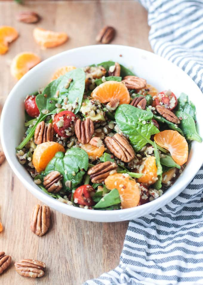 Lentil Quinoa Salad
 Lentil Quinoa Salad with Spinach and Citrus Veggie Inspired