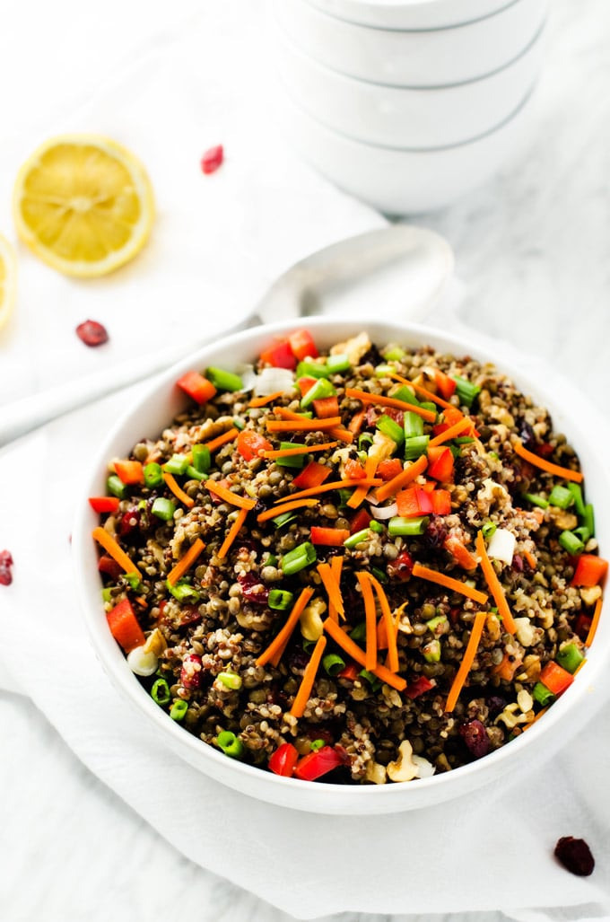 Lentil Quinoa Salad
 Lentil Salad with Quinoa and Maple Balsamic Vinaigrette