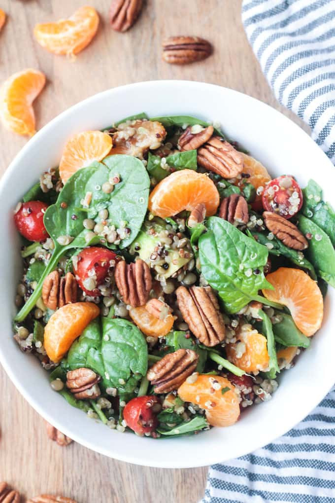 Lentil Quinoa Salad
 Lentil Quinoa Salad with Spinach and Citrus Veggie Inspired