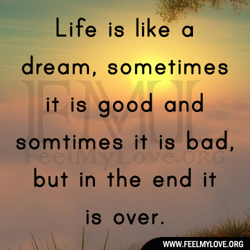 Life Is A Dream Quotes
 Life Is But A Dream Quotes QuotesGram